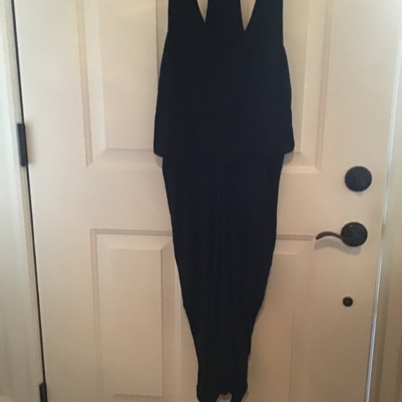 Athleta Dresses & Skirts - ATHLETA BLACK RACER BACK ELASTIC WAIST DRESS. L